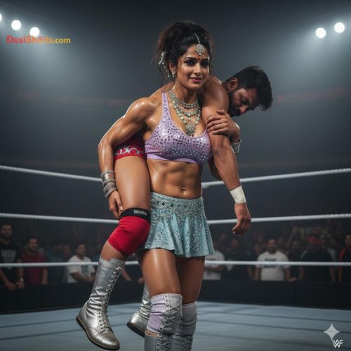 Stunning-Model-in-bridal-jewellary-emballishes-miniskirt-and-sports-bra-working-out-in-gym-and-dominating-her-partner-23