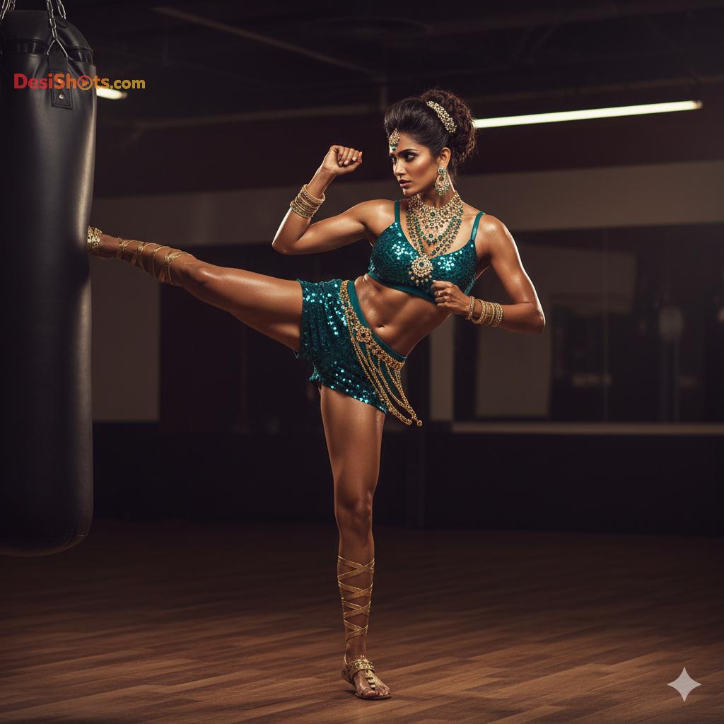 Stunning-Model-in-bridal-jewellary-emballishes-miniskirt-and-sports-bra-working-out-in-gym-and-dominating-her-partner-62 (1)