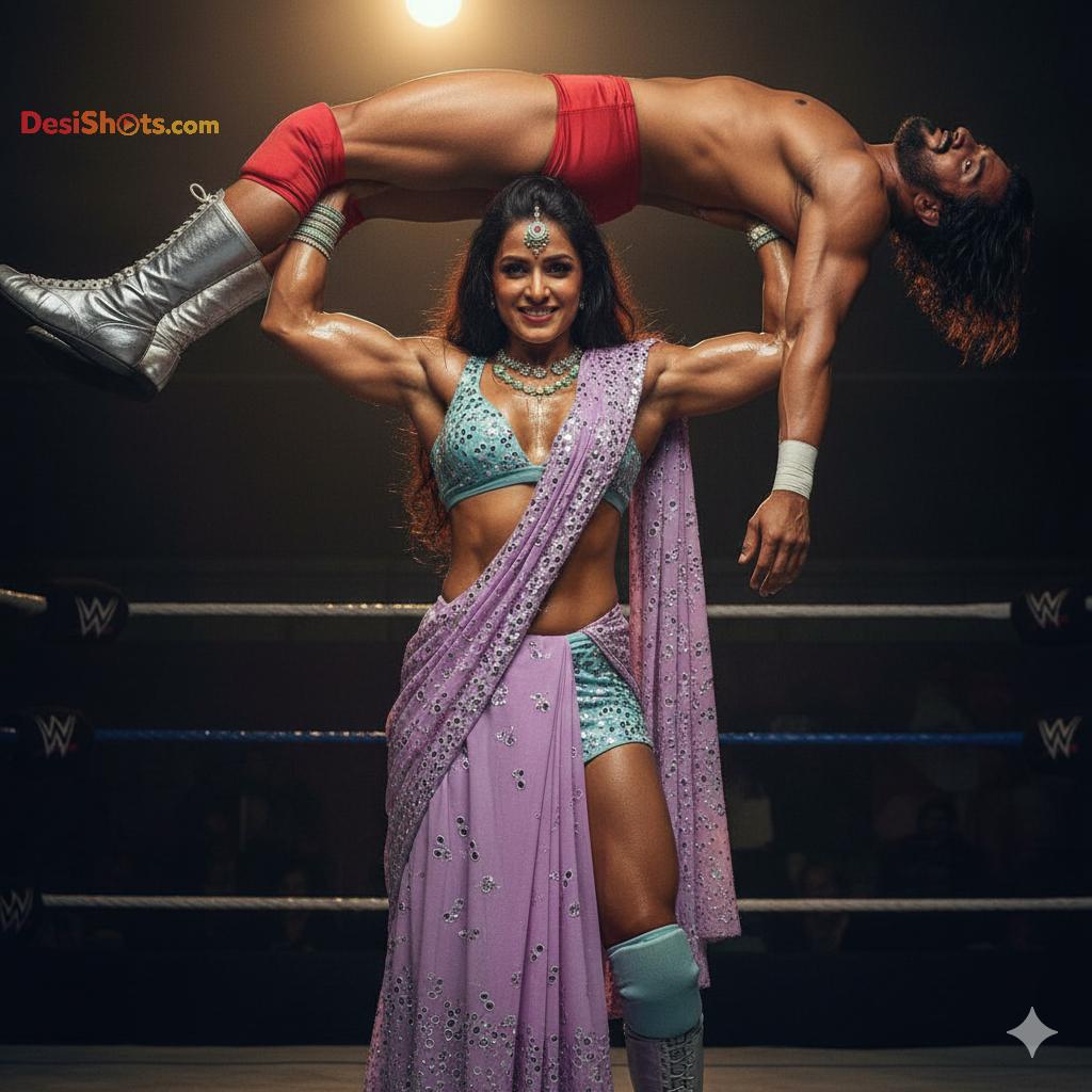 Stunning-Model-in-bridal-jewellary-emballishes-miniskirt-and-sports-bra-working-out-in-gym-and-dominating-her-partner-69